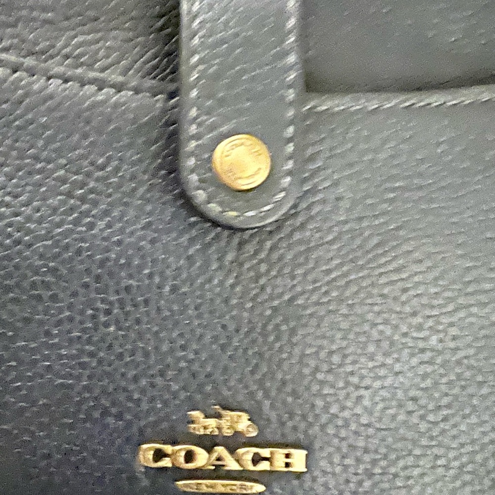 Coach Black Crossbody Bag with Floral Insets with Brass Accents and Strap. - Picture 8 of 14